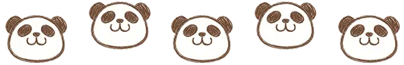 パンダの顔が並んでいるイラスト
