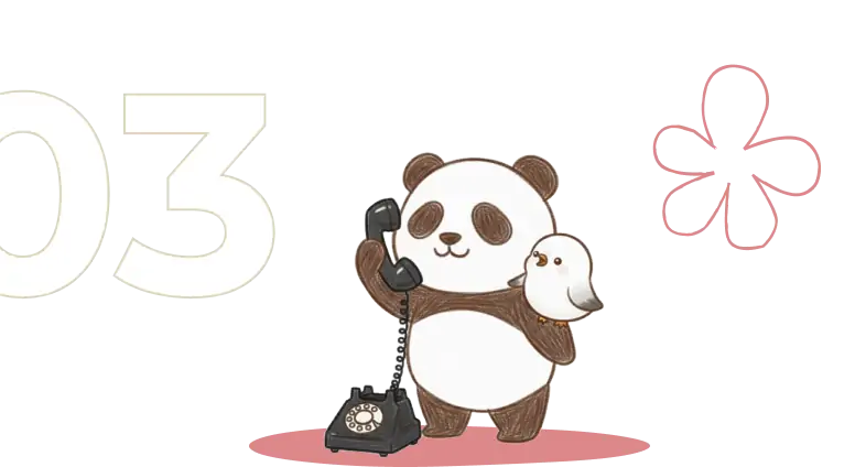 電話をかけるパンダのイラスト