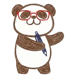 ペンを持つパンダのイラスト